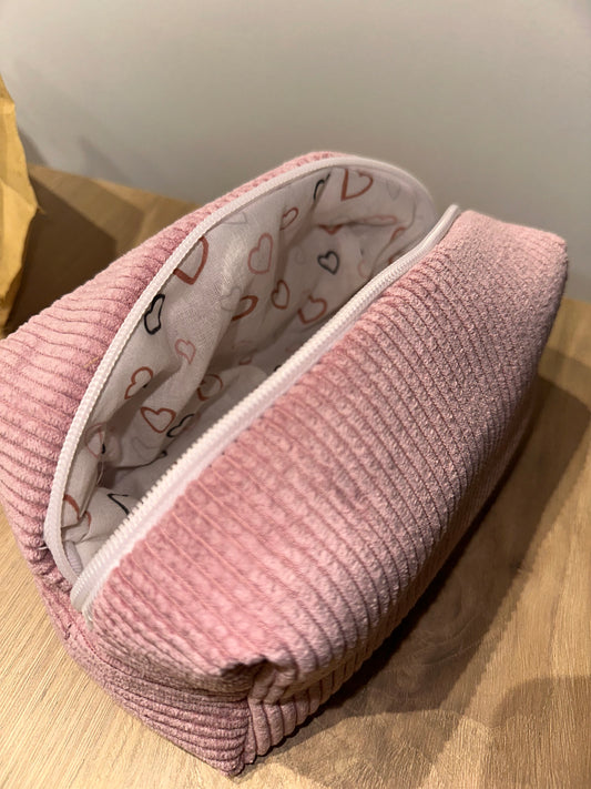 Trousse de toilette grand format rose